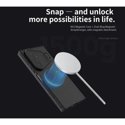 Samsung Galaxy Z Fold 8 Ultra čierne puzdro Nillkin CamShield Prop Magnetic s priehľadným krytom objektívu - 12