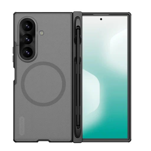 Samsung Galaxy Z Fold 8 Ultra áttetsző fekete Nillkin Super Frosted FOLD mágneses stylustartós hátlap - 1