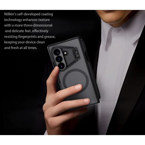 Samsung Galaxy Z Fold 8 Ultra átlátszó fekete Nillkin CamShield Prop Magnetic Pen Slot átlátszó lencsés tok - 6