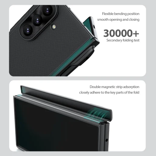 Samsung Galaxy Z Fold 8 Ultra áttetsző fekete Nillkin Super Frosted FOLD mágneses stylustartós hátlap - 17