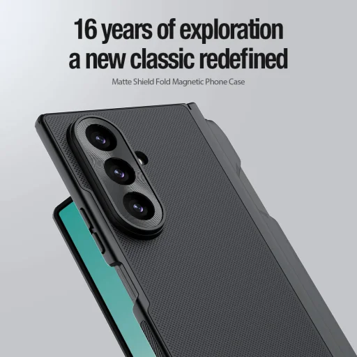 Samsung Galaxy Z Fold 8 Ultra áttetsző fekete Nillkin Super Frosted FOLD mágneses stylustartós hátlap - 3