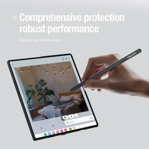 Samsung Galaxy Z Fold 8 Ultra áttetsző fekete Nillkin Super Frosted FOLD mágneses stylustartós hátlap - 6