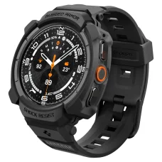 Spigen Rugged Armor Pro ochranné puzdro s integrovaným remienkom, matná čierna – Samsung Galaxy Watch Ultra 2 47mm