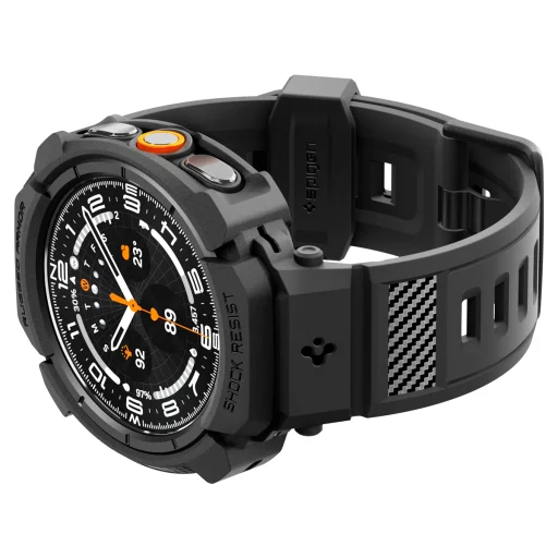  Samsung Galaxy Watch Ultra 2 47mm Spigen Rugged Armor Pro védőtok integrált szíjjal, matt fekete - 10