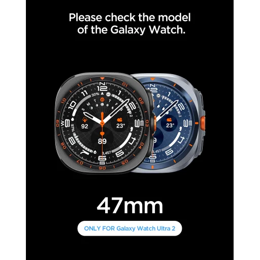Spigen Rugged Armor Pro ochranné puzdro s integrovaným remienkom, matná čierna – Samsung Galaxy Watch Ultra 2 47mm - 18