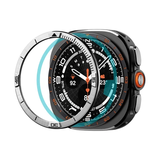 Spigen Bezel Tune (Pilot) ochranný krúžok lunety pre Samsung Galaxy Watch Ultra 2 47mm, strieborný - 1