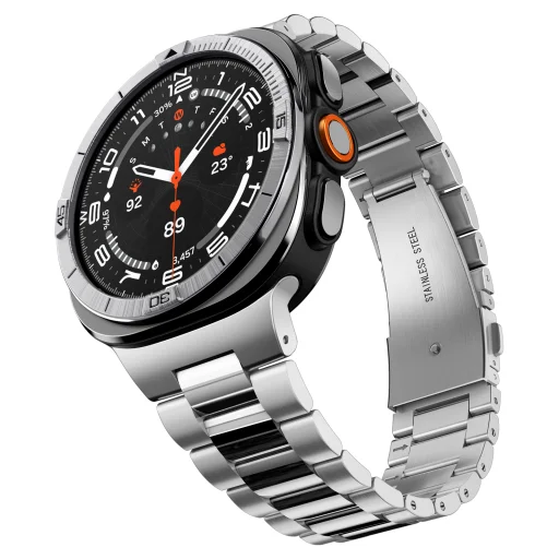 Spigen Bezel Tune (Pilot) ochranný krúžok lunety pre Samsung Galaxy Watch Ultra 2 47mm, strieborný - 6