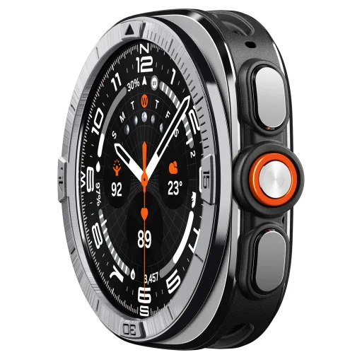 Spigen Bezel Tune (Pilot) ochranný krúžok lunety pre Samsung Galaxy Watch Ultra 2 47mm, strieborný - 7