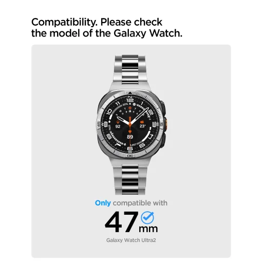 Spigen Bezel Tune (Pilot) ochranný krúžok lunety pre Samsung Galaxy Watch Ultra 2 47mm, strieborný - 10