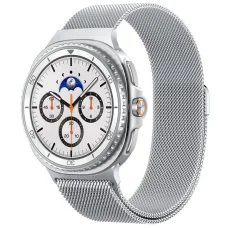 Spigen Metal Fit milánsky remienok pre Samsung Galaxy Watch 9/8 46 mm/44 mm/40 mm, strieborný