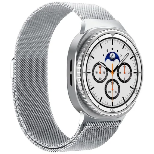 Spigen Metal Fit milánsky remienok pre Samsung Galaxy Watch 9/8 46 mm/44 mm/40 mm, strieborný - 4