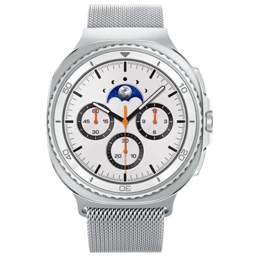 Spigen Metal Fit milánsky remienok pre Samsung Galaxy Watch 9/8 46 mm/44 mm/40 mm, strieborný - 9