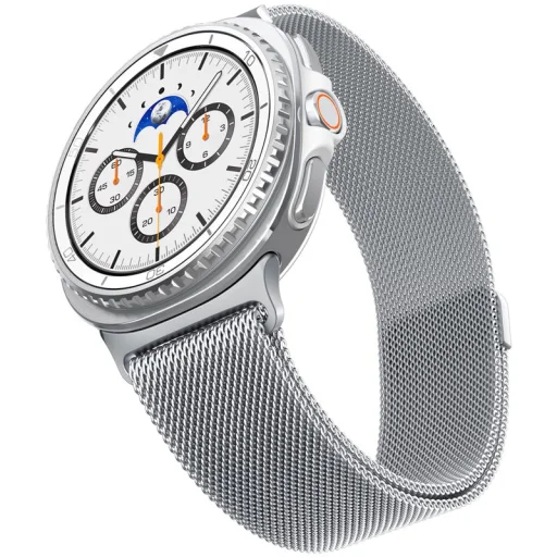 Spigen Metal Fit milánsky remienok pre Samsung Galaxy Watch 9/8 46 mm/44 mm/40 mm, strieborný - 2