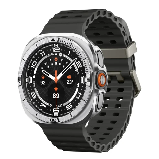 Spigen Bezel Tune Pro (Pilot) ochranné puzdro s kovovým rámčekom pre Samsung Galaxy Watch Ultra 2 47 mm, strieborné - 1
