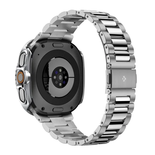 Spigen Bezel Tune Pro (Pilot) ochranné puzdro s kovovým rámčekom pre Samsung Galaxy Watch Ultra 2 47 mm, strieborné - 4