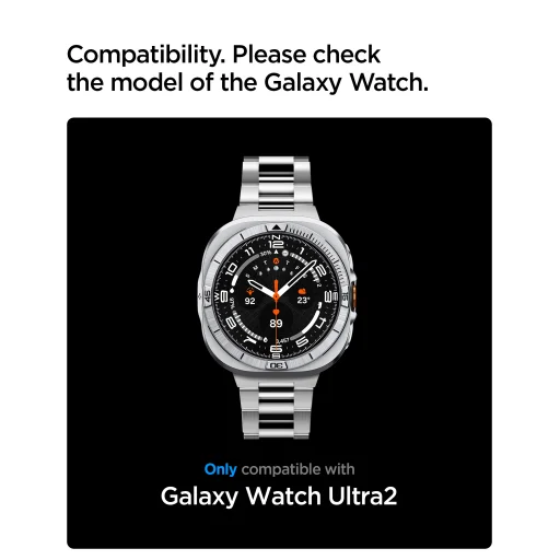 Spigen Bezel Tune Pro (Pilot) ochranné puzdro s kovovým rámčekom pre Samsung Galaxy Watch Ultra 2 47 mm, strieborné - 11