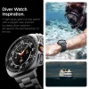  Samsung Galaxy Watch Ultra 2 47 mm fekete Spigen Bezel Tune Pro Diver védőtok fém lünettával thumbnail