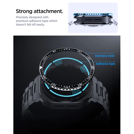 Spigen Bezel Tune (Diver) čierny ochranný kryt lunety pre Samsung Galaxy Watch Ultra 2 47mm - 17