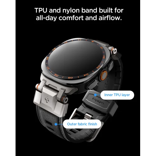 Remienok Spigen DuraPro Armor pre Samsung Galaxy Watch Ultra 2/1 47 mm, čierny - 12