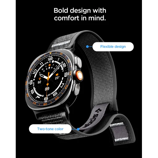 Spigen Athlex Air tkaný nylonový remienok pre Samsung Galaxy Watch Ultra 2/1 47 mm, aktívna čierno-sivá - 15