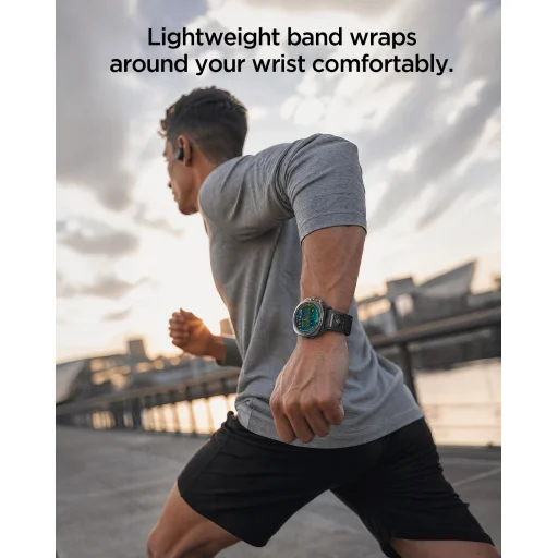 Spigen Athlex Air tkaný nylonový remienok pre Samsung Galaxy Watch Ultra 2/1 47 mm, aktívna čierno-sivá - 17
