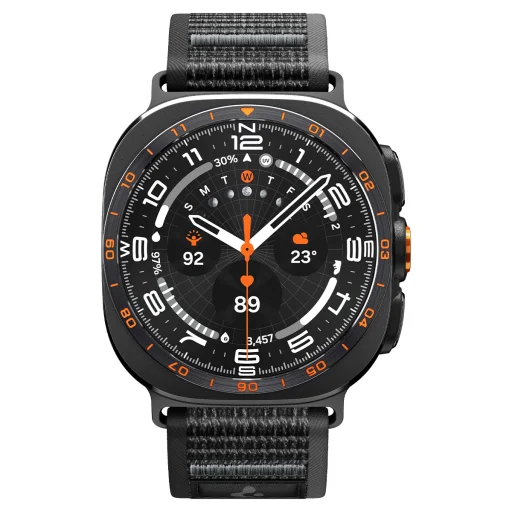 Spigen Athlex Air tkaný nylonový remienok pre Samsung Galaxy Watch Ultra 2/1 47 mm, aktívna čierno-sivá - 3