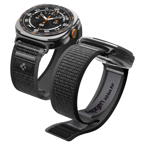 Spigen Athlex Air tkaný nylonový remienok pre Samsung Galaxy Watch Ultra 2/1 47 mm, aktívna čierno-sivá - 1