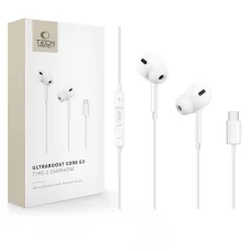 Tech-Protect Ultraboost Core G3 USB-C káblové slúchadlá, biele