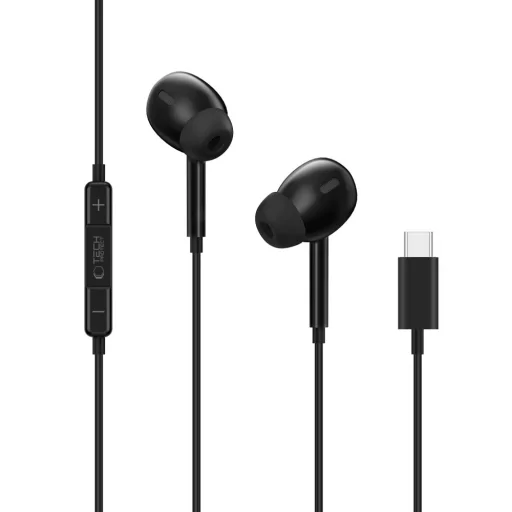 Tech-Protect Ultraboost Core G3 čierne káblové slúchadlá USB-C - 2