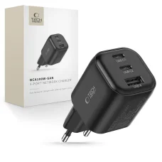 Tech-Protect NCA100W-GaN 100W 3-portová sieťová nabíjačka, čierna