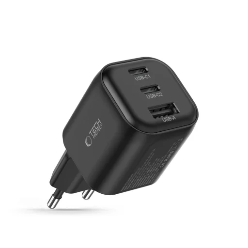 Tech-Protect NCA100W-GaN 100W 3-portová sieťová nabíjačka, čierna - 2