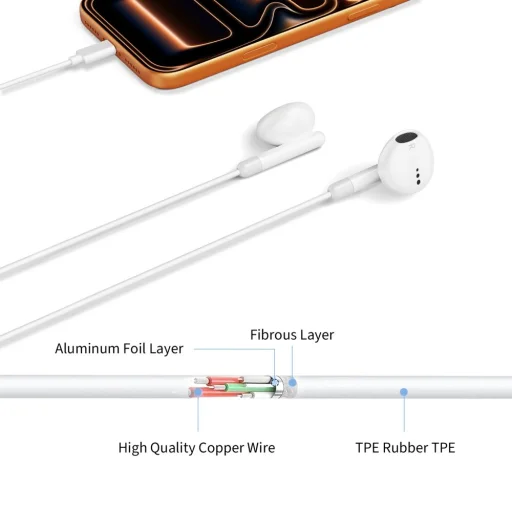 Tech-Protect Ultraboost Core G4 USB-C káblové slúchadlá, biele - 3
