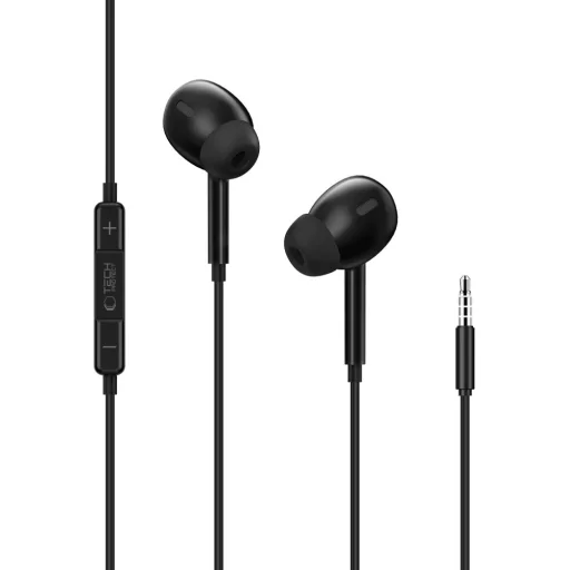 Tech-Protect Ultraboost Core G3 káblové slúchadlá s 3,5 mm jack konektorom, čierne - 2