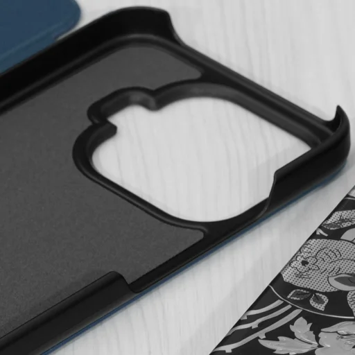 Xiaomi 17T tmavomodré knižkové puzdro Techsuit eFold Series - 3