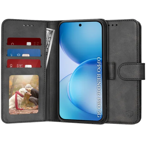 Knižkové puzdro Techsuit Diary Book pre Oppo Reno16 Pro, čierne - 1