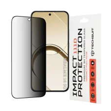  Realme 16 5G fekete Techsuit 111D adatvédelmi, teljes felületű, ragasztós edzett üveg kijelzővédő fólia