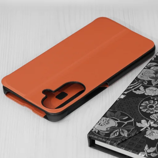 Techsuit eFold Series könyvtok Samsung Galaxy A27 5G készülékhez, narancssárga tok - 2