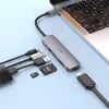 Hoco HB28 6 az 1-ben USB-C hub adapter fekete thumbnail