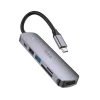 Hoco HB28 6 az 1-ben USB-C hub adapter fekete thumbnail
