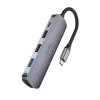 Hoco HB27 5 v 1 USB-C adaptér sivý thumbnail