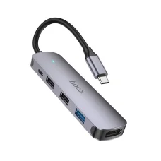 Hoco HB27 5 az 1-ben USB-C adapter szürke