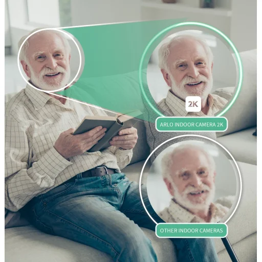 Arlo Essential (Gen.3) 2K interiérová bezpečnostná kamera – súprava 2 kamier – biela - 6