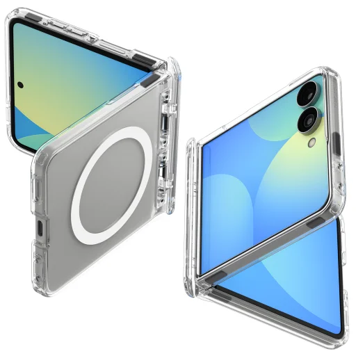 Samsung Galaxy Z Flip8 Spigen Ultra Hybrid Pro MagSafe priehľadné biele puzdro - 1