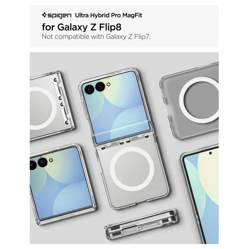 Samsung Galaxy Z Flip8 Spigen Ultra Hybrid Pro MagSafe priehľadné biele puzdro - 14