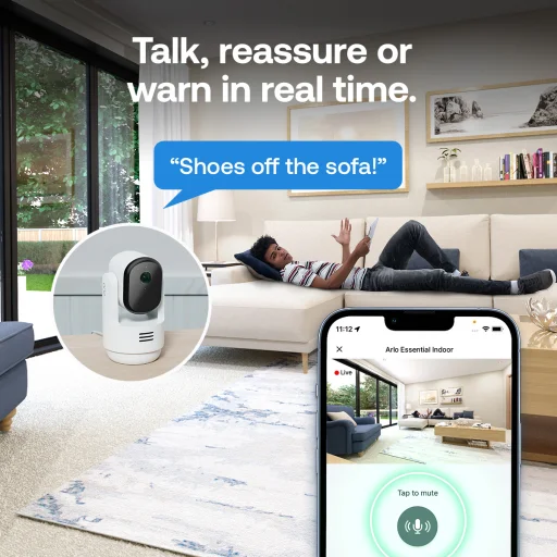 Arlo Essential (Gen.3) 2K PTZ interiérová bezpečnostná kamera - biela - 3