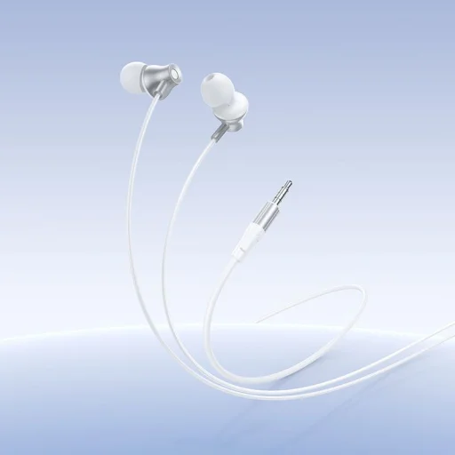 Hoco M119 káblové slúchadlá s mikrofónom a 3,5 mm jack konektorom, strieborné - 5