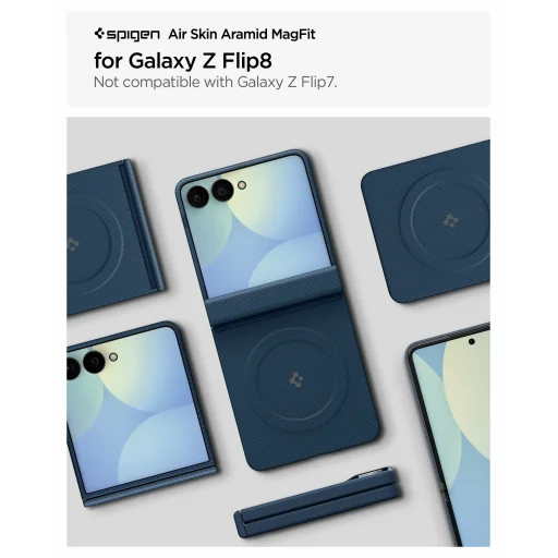 Samsung Galaxy Z Flip8 námornícka modrá Spigen Air Skin Aramid MagSafe puzdro - 16