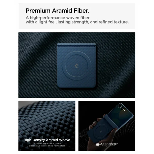 Samsung Galaxy Z Flip8 námornícka modrá Spigen Air Skin Aramid MagSafe puzdro - 17