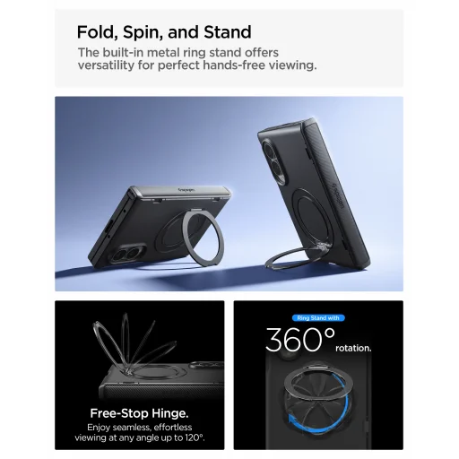 Samsung Galaxy Z Fold8 fekete Spigen Slim Armor Pro S MagSafe tok - 22