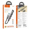 Hoco HB26 4 az 1-ben USB-A hub adapter, szürke thumbnail